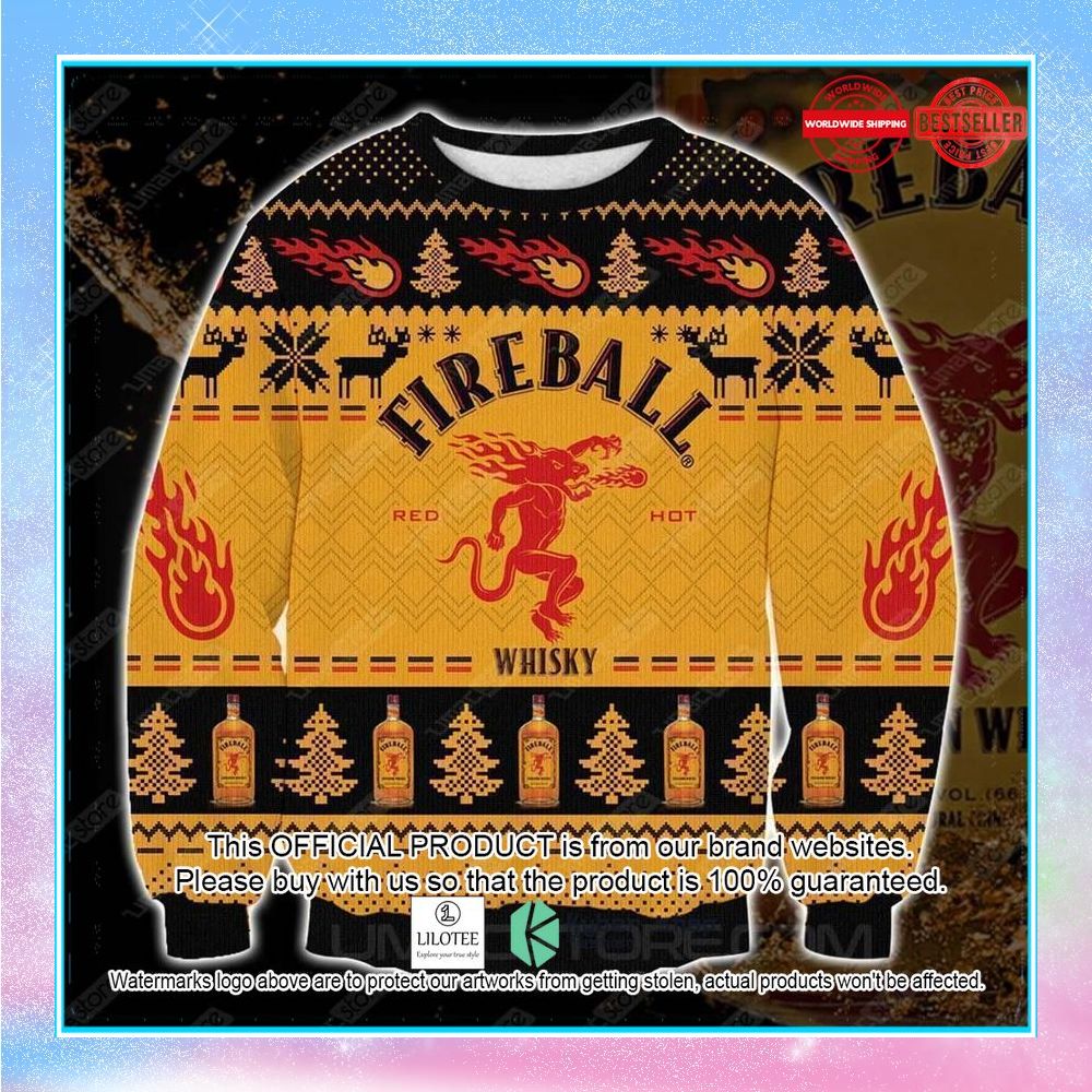 fireball whisky orange christmas sweater 1 346
