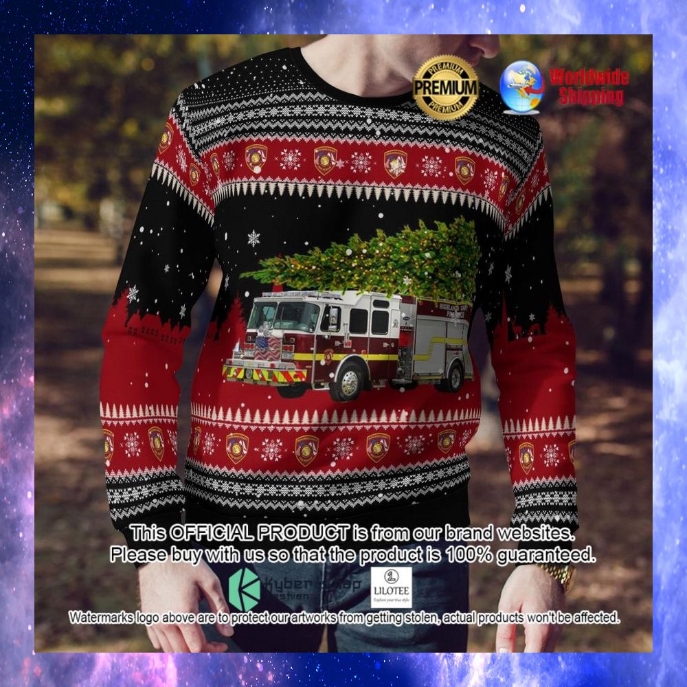 florida highlands county fire rescue ugly sweater 1 983