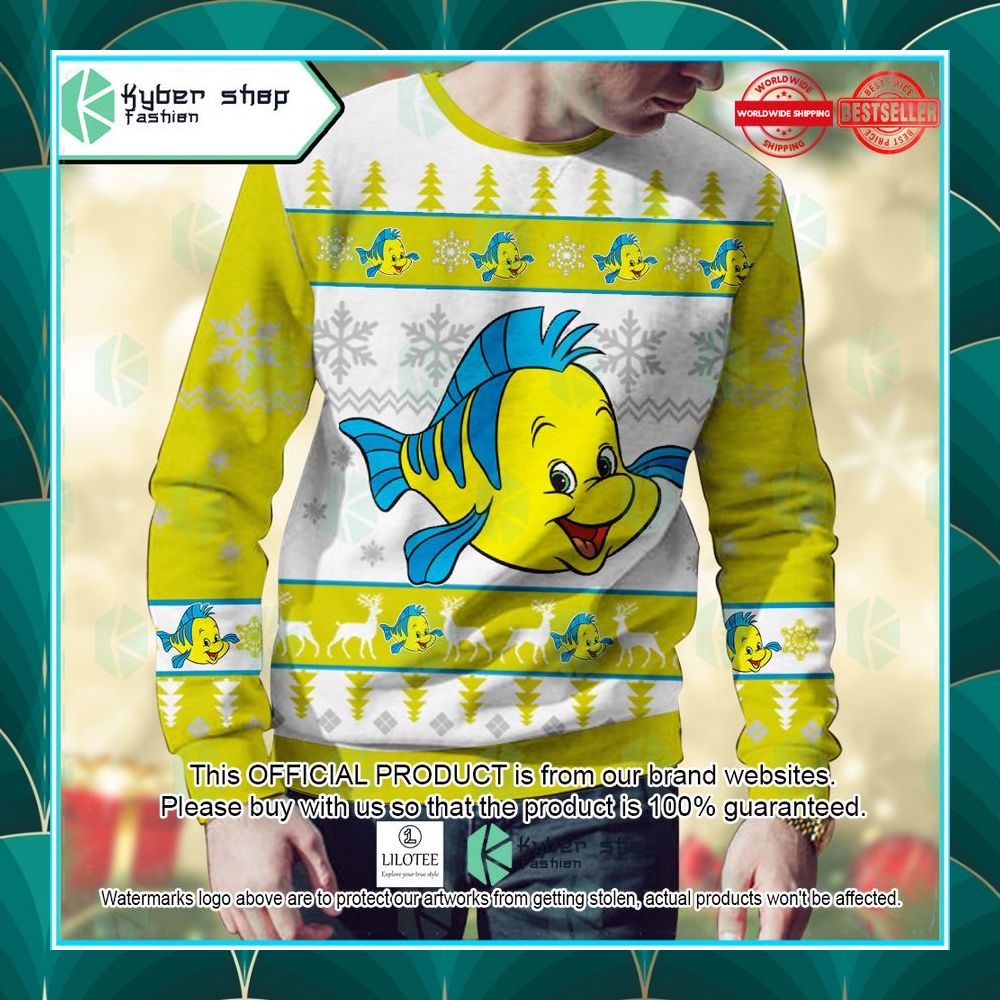 flounder the little mermaid tv series ugly sweater 2 554