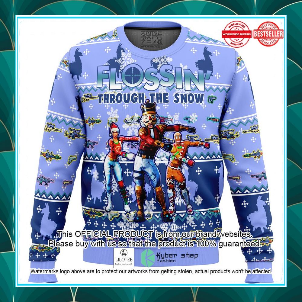 fortnite snow floss ugly christmas sweater 1 465