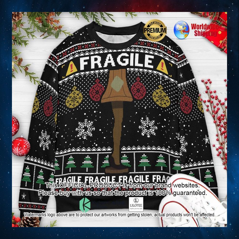 fragile leg lamp a christmas story christmas sweater 1 564