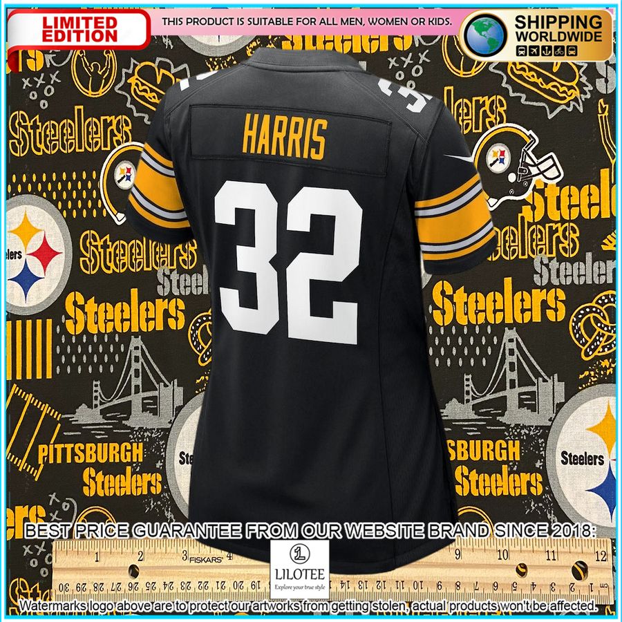 Franco Harris Pittsburgh Steelers Women's Alternate Retired Player Black Football Jersey 6 franco harris pittsburgh steelers womens alternate retired player black football jersey 3 286