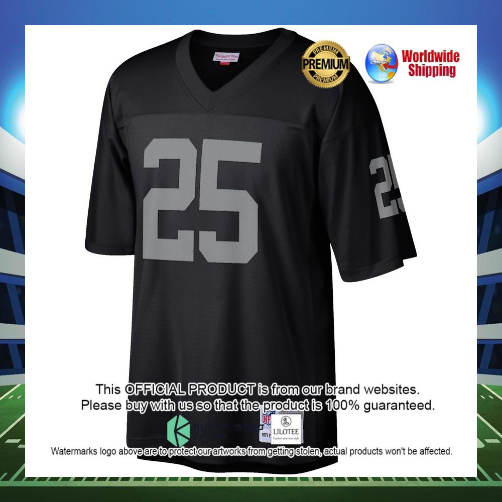 fred biletnikoff las vegas raiders mitchell ness retired player legacy replica black football jersey 2 447