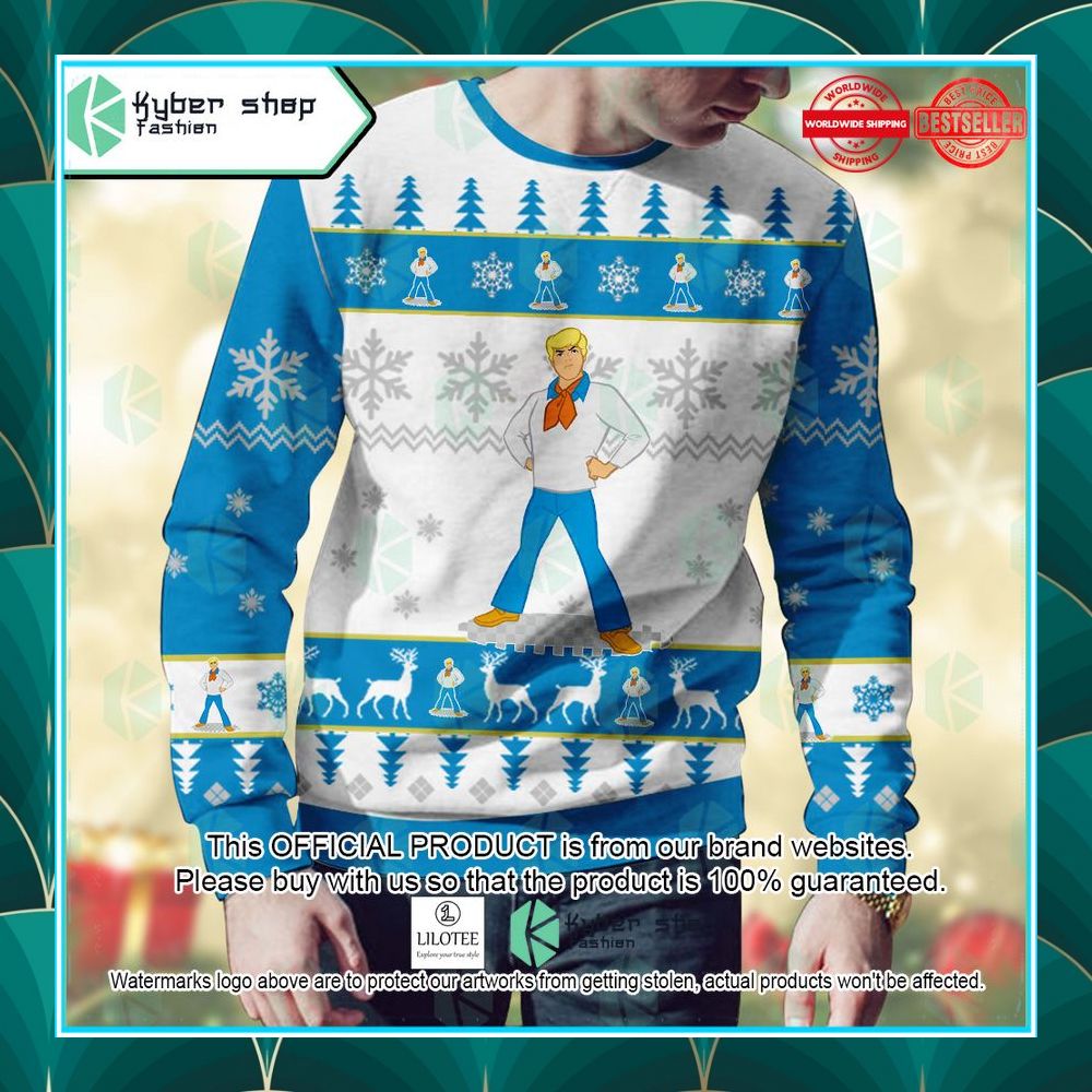 fred jones scooby doo where are you ugly sweater 2 562