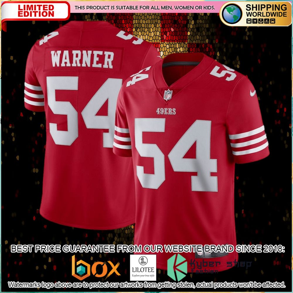 fred warner san francisco 49ers nike vapor limited scarlet football jersey 1 397