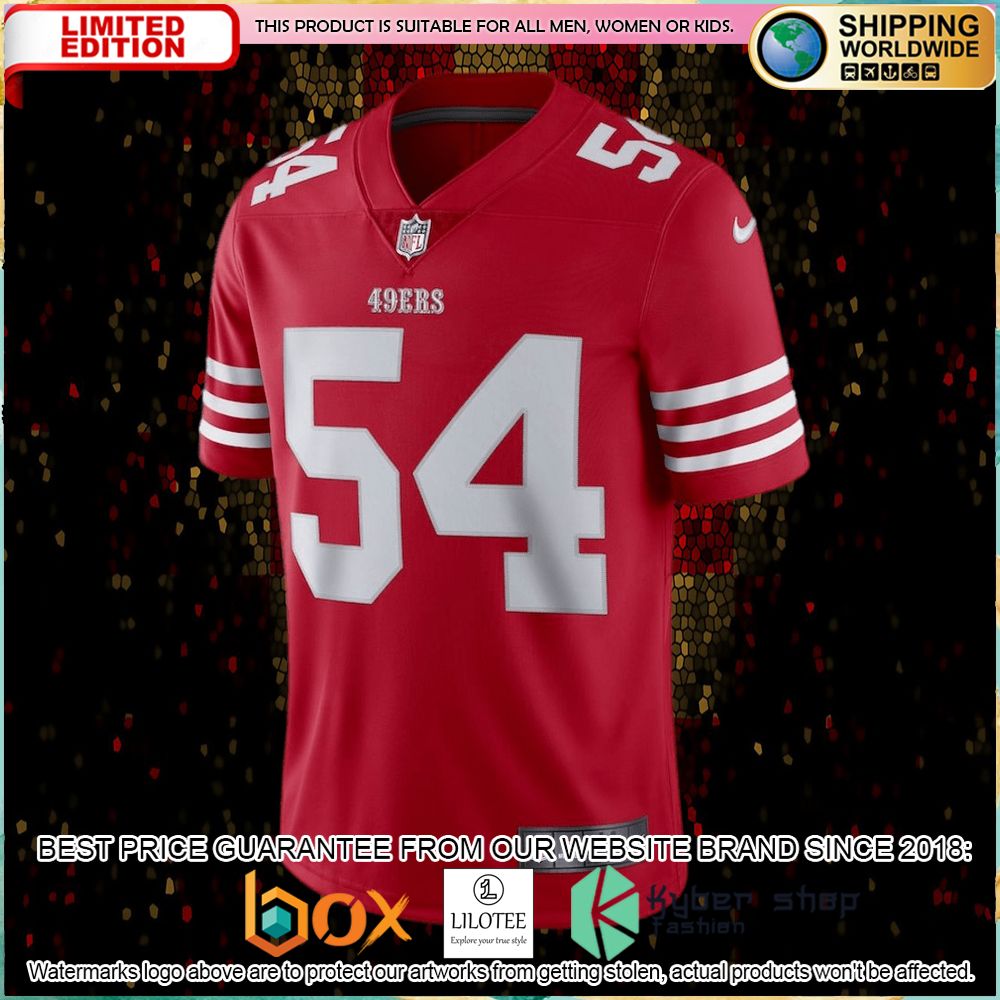 fred warner san francisco 49ers nike vapor limited scarlet football jersey 2 351