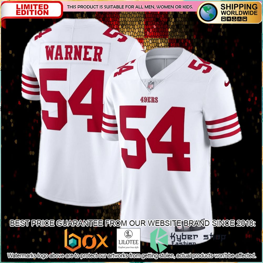 fred warner san francisco 49ers nike vapor limited white football jersey 1 811