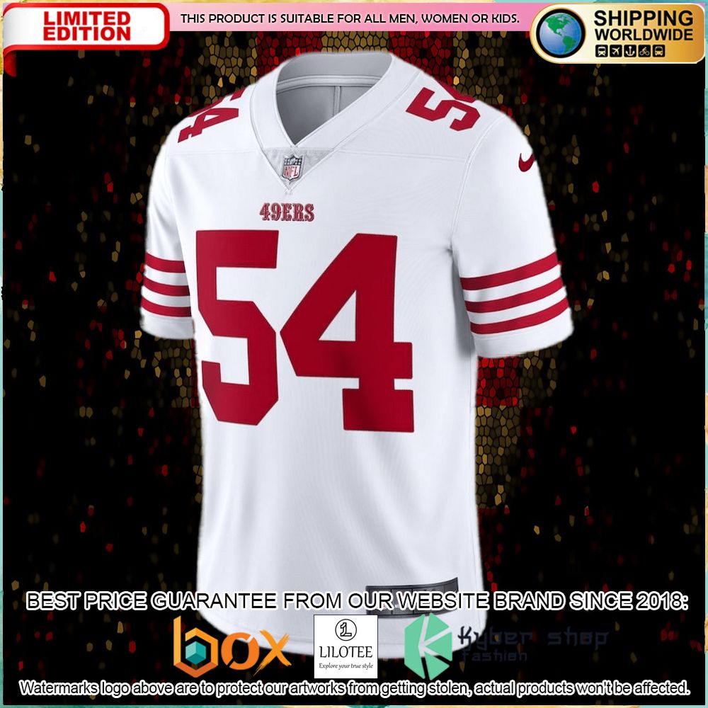 fred warner san francisco 49ers nike vapor limited white football jersey 2 651