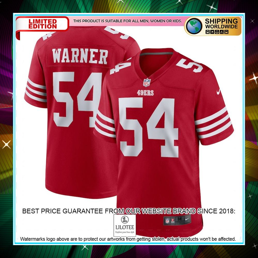 fred warner san francisco 49ers player scarlet football jersey 1 217