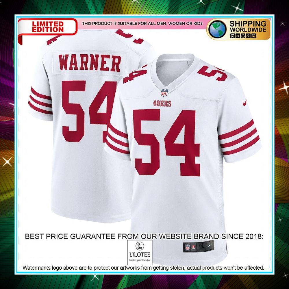 fred warner san francisco 49ers player white football jersey 1 717