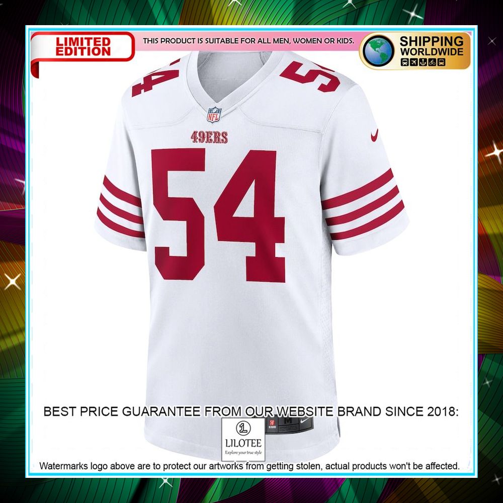 fred warner san francisco 49ers player white football jersey 2 331