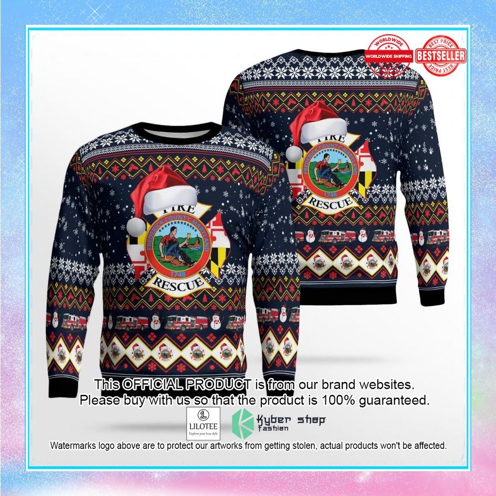 frederick county md fire rescue christmas sweater 1 204