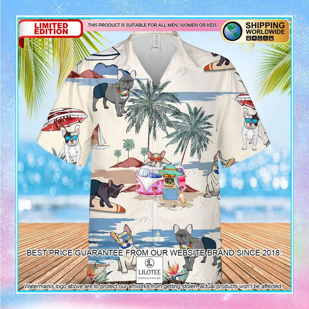 french bulldog summer beach hawaiian shirt 1 471