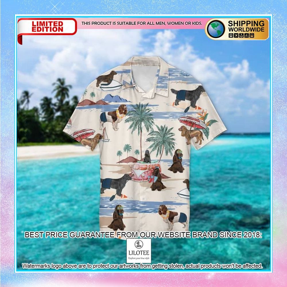 french spaniel summer beach hawaiian shirt 2 916