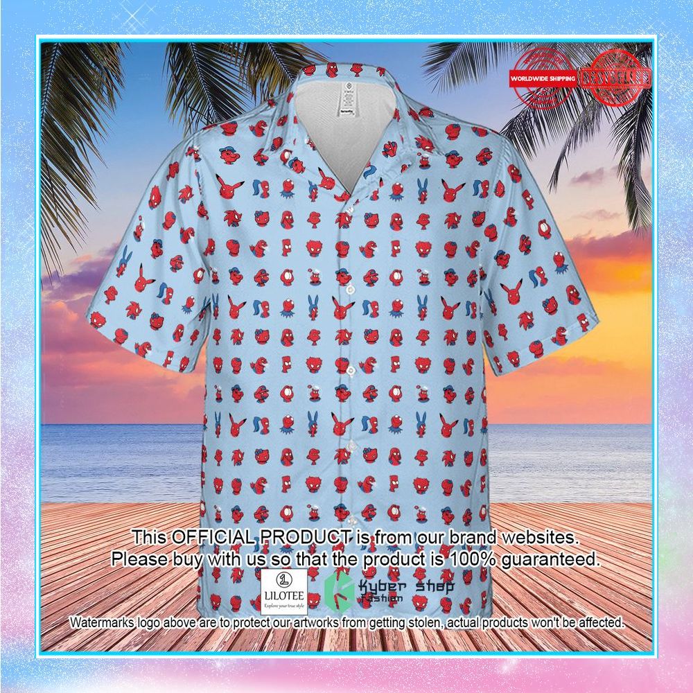 funny spider man characters pattern hawaiian shirt 2 379