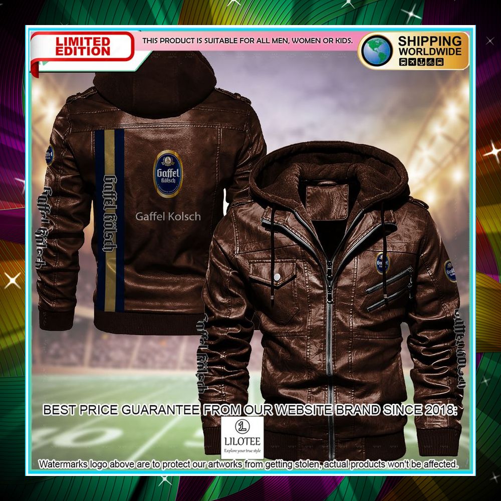 Gaffel Kolsch Leather Jacket 5 gaffel kolsch leather jacket fleece jacket 1 983