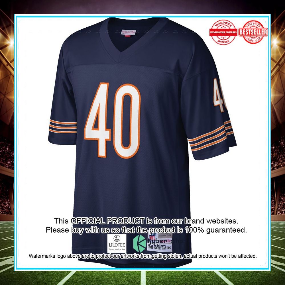 gale sayers chicago bears mitchell ness retired player legacy replica navy football jersey 2 530