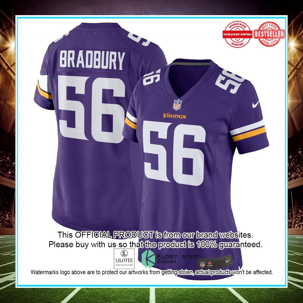 garrett bradbury minnesota vikings purple football jersey 1 489