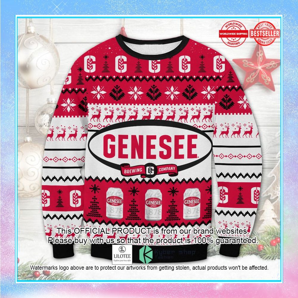 genesee 1878 beer ugly christmas sweater 1 598