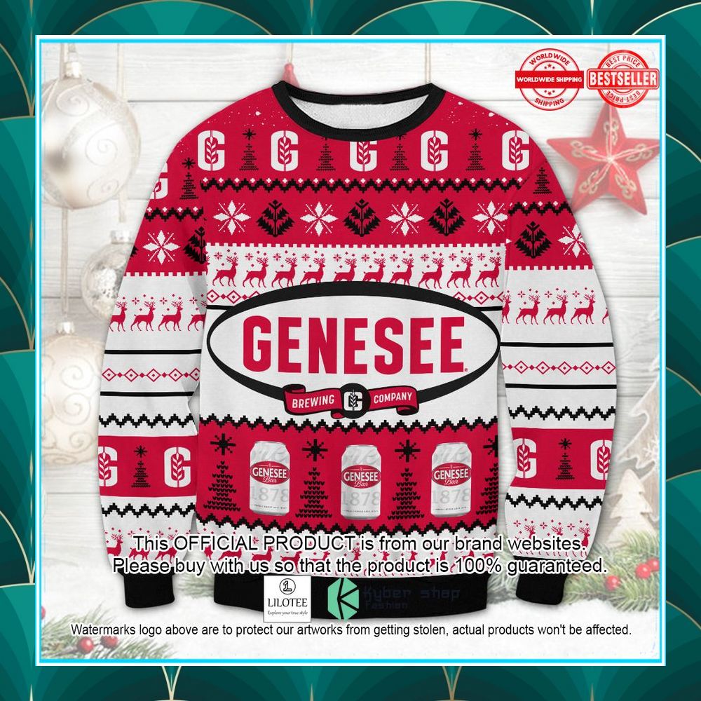 genesee 1878 beer ugly christmas sweater 1 79