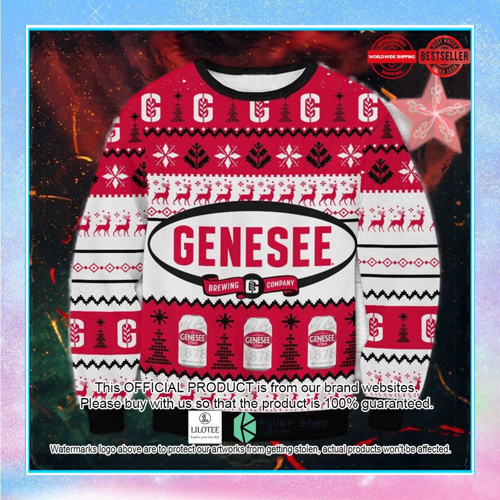 genesee cream ale ugly christmas sweater 1 371