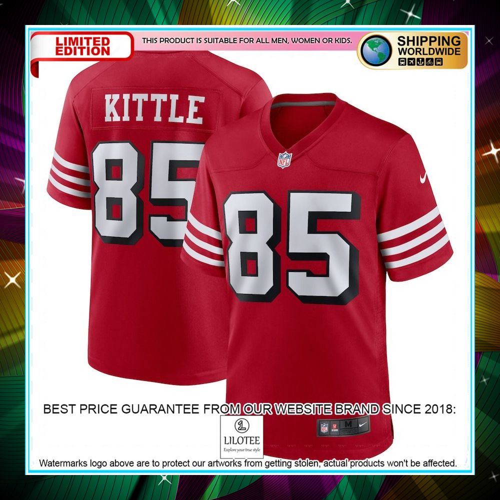 george kittle san francisco 49ers alternate player scarlet football jersey 1 269