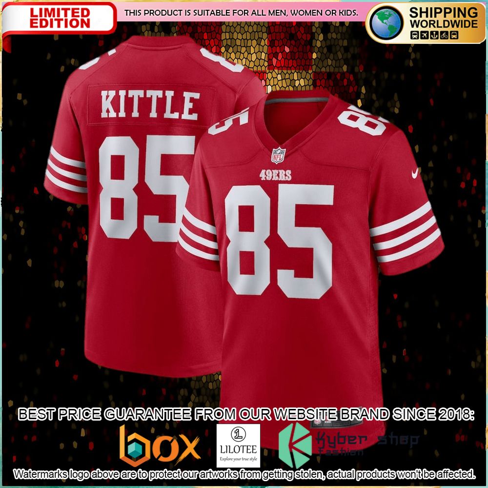 george kittle san francisco 49ers nike scarlet football jersey 1 598
