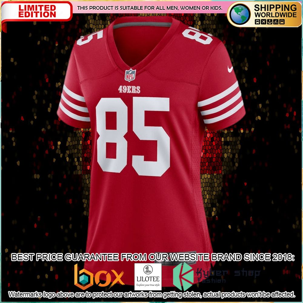 george kittle san francisco 49ers nike womens scarlet football jersey 2 800