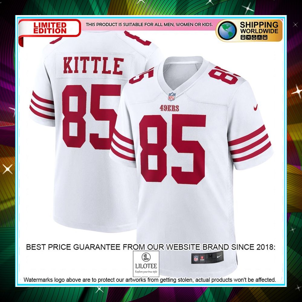 george kittle san francisco 49ers player white football jersey 1 907