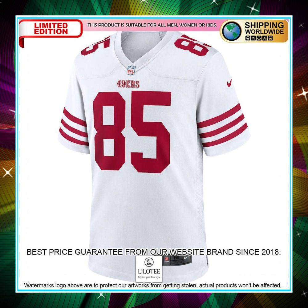 george kittle san francisco 49ers player white football jersey 2 872