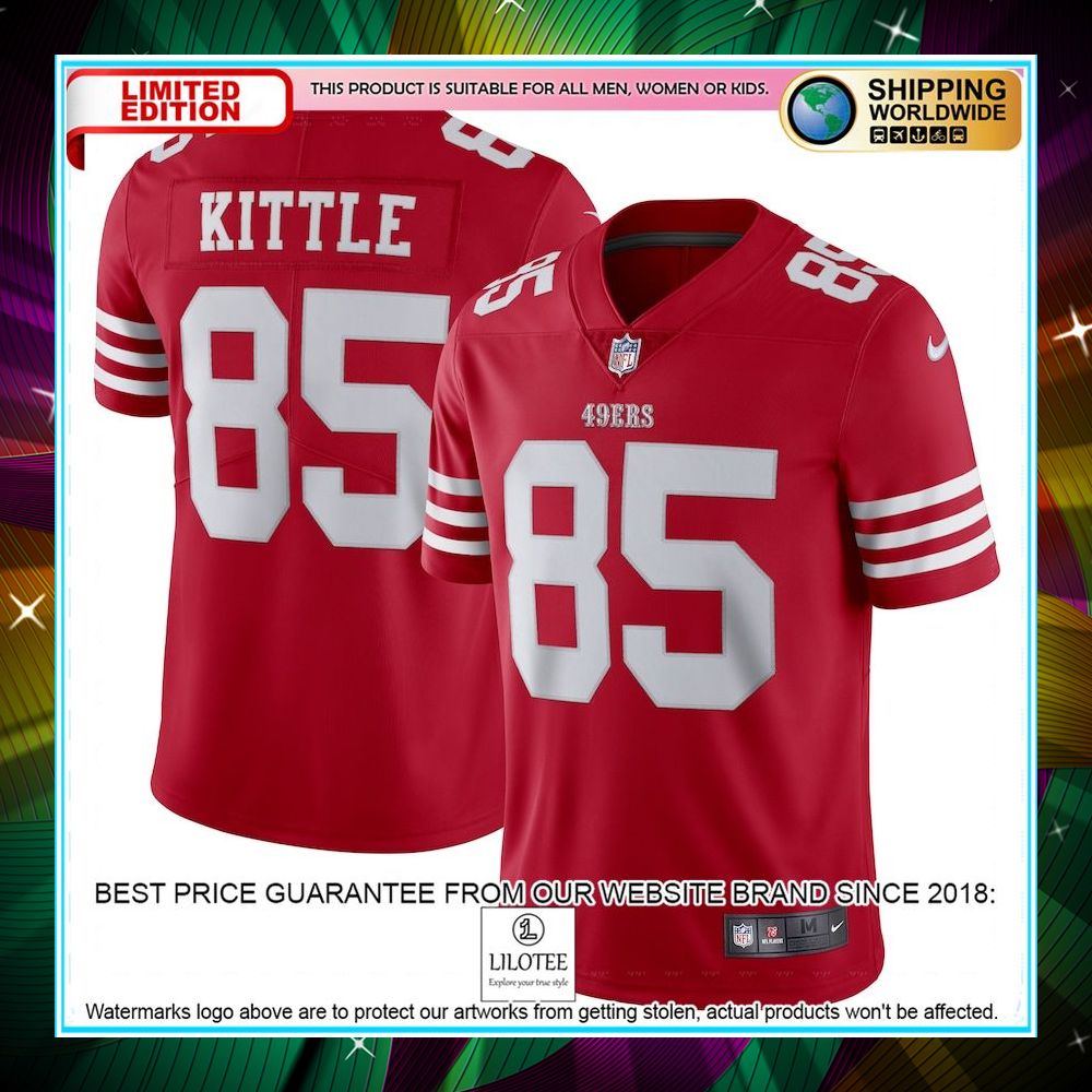 george kittle san francisco 49ers vapor scarlet football jersey 1 668