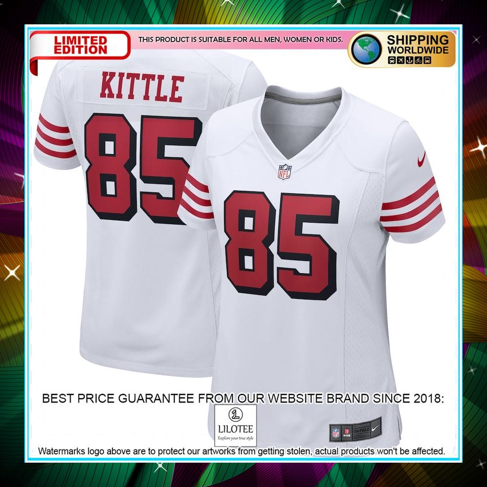george kittle san francisco 49ers womens alternate player white football jersey 1 65