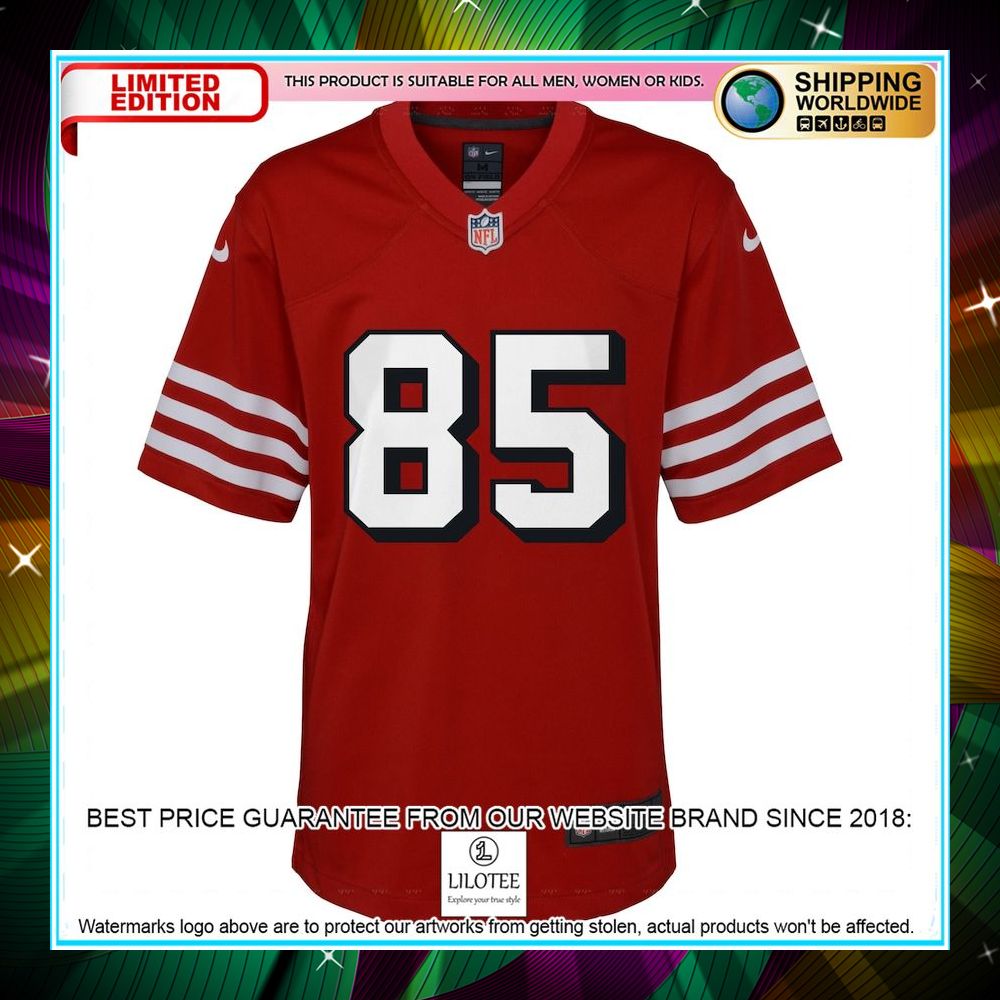 george kittle san francisco 49ers youth alternate scarlet football jersey 2 98