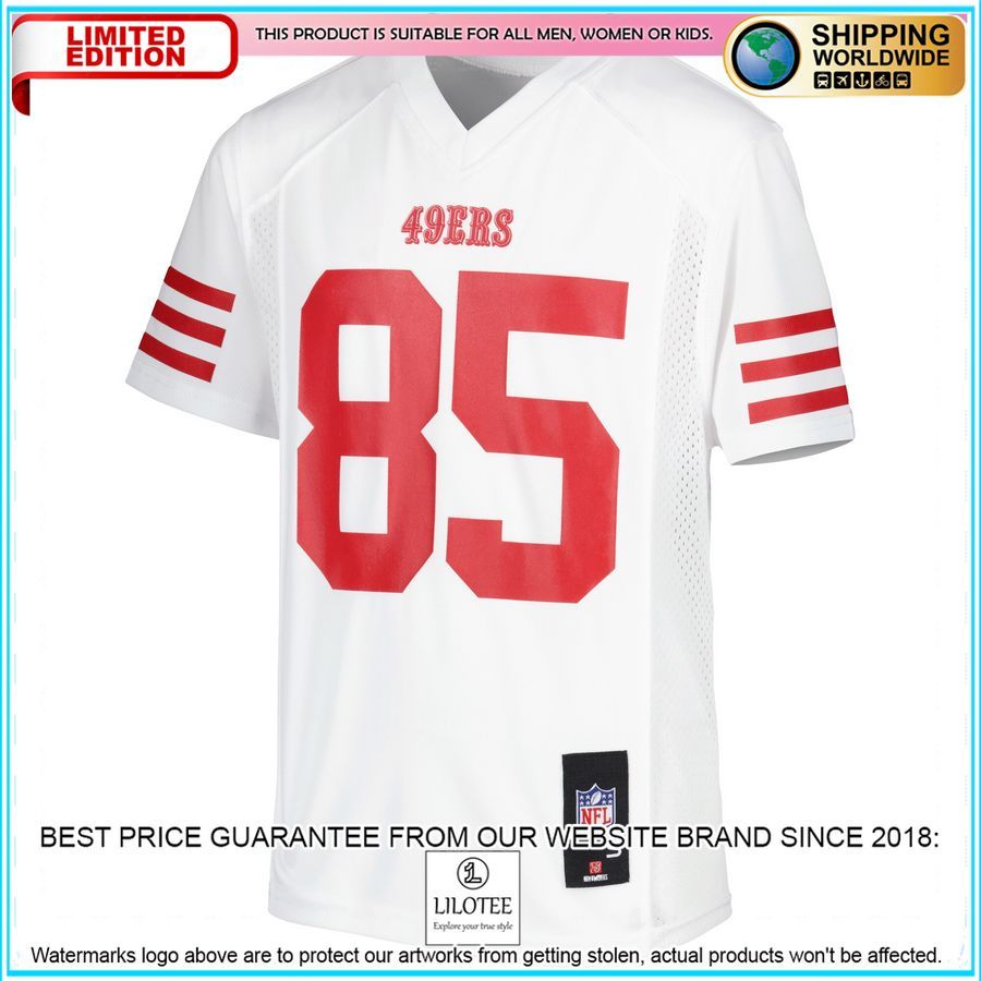 george kittle san francisco 49ers youth team replica white football jersey 2 485