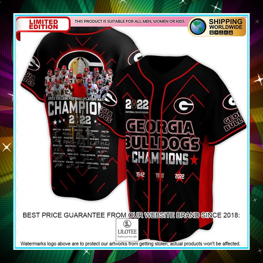 georgia bulldogs champions baseball jersey 1 616