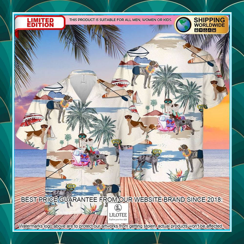 German Wirehaired Pointer Summer Beach Hawaiian Shirt - LIMITED EDITION 4 german wirehaired pointer summer beach hawaiian shirt 2 237