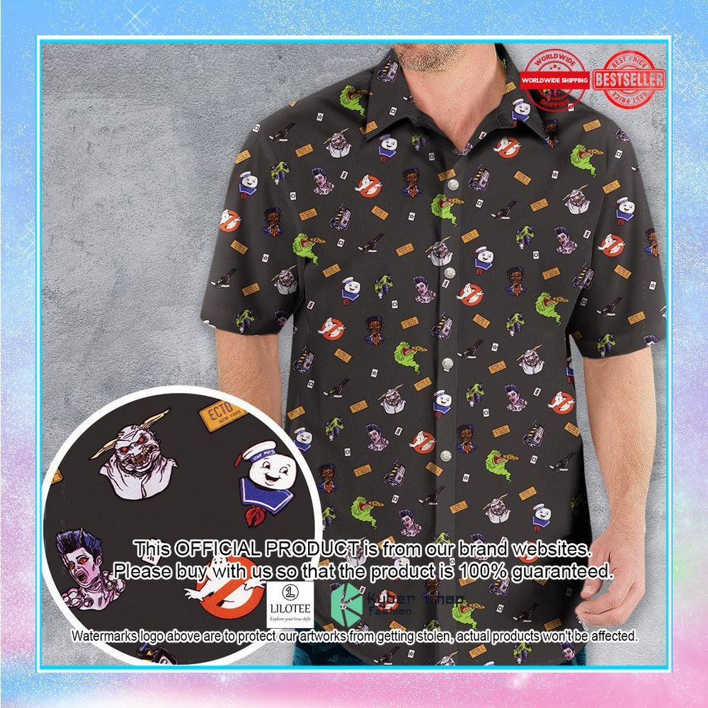ghostbusters pattern hawaiian shirt 1 404