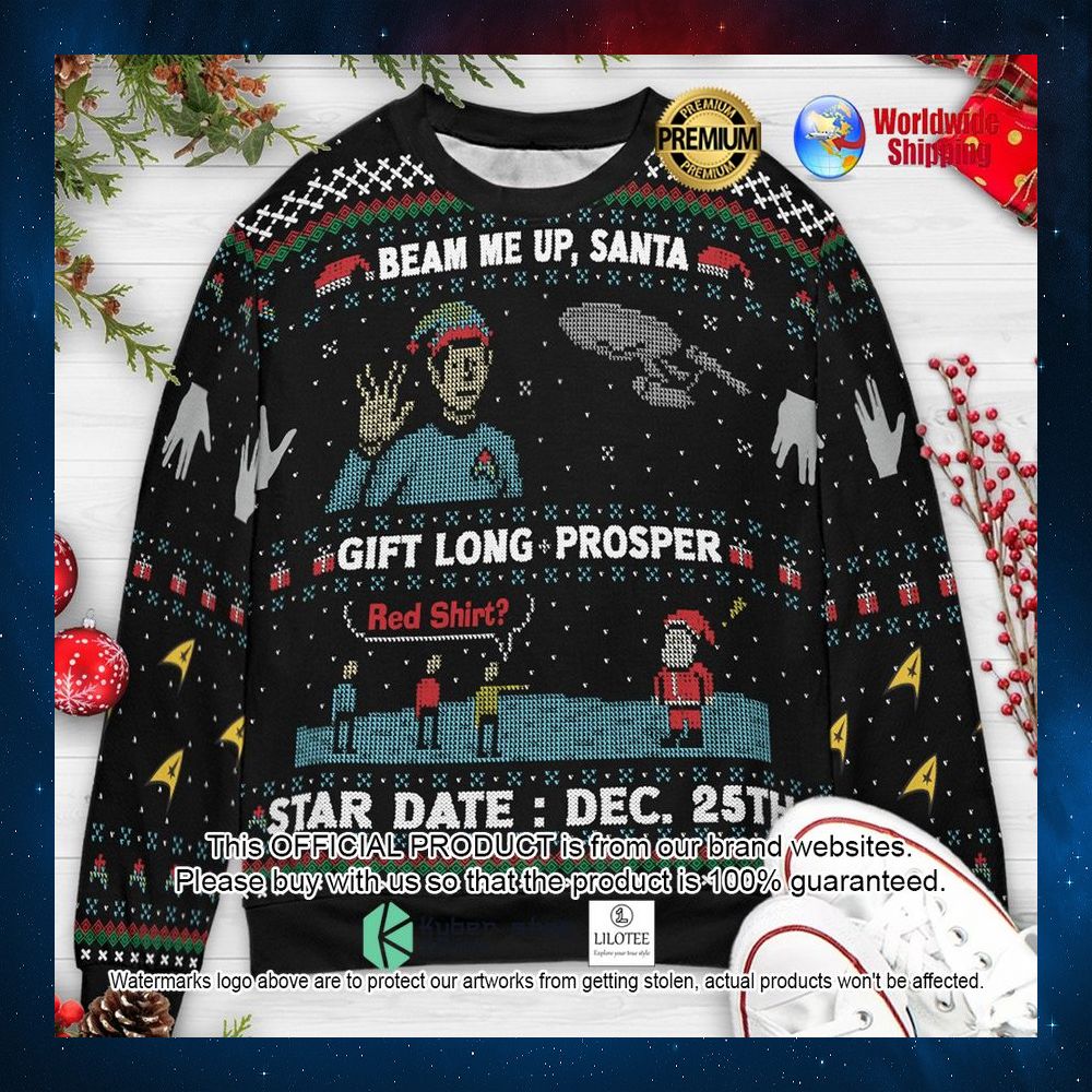 gift long and prosper santa star trek christmas sweater 1 549
