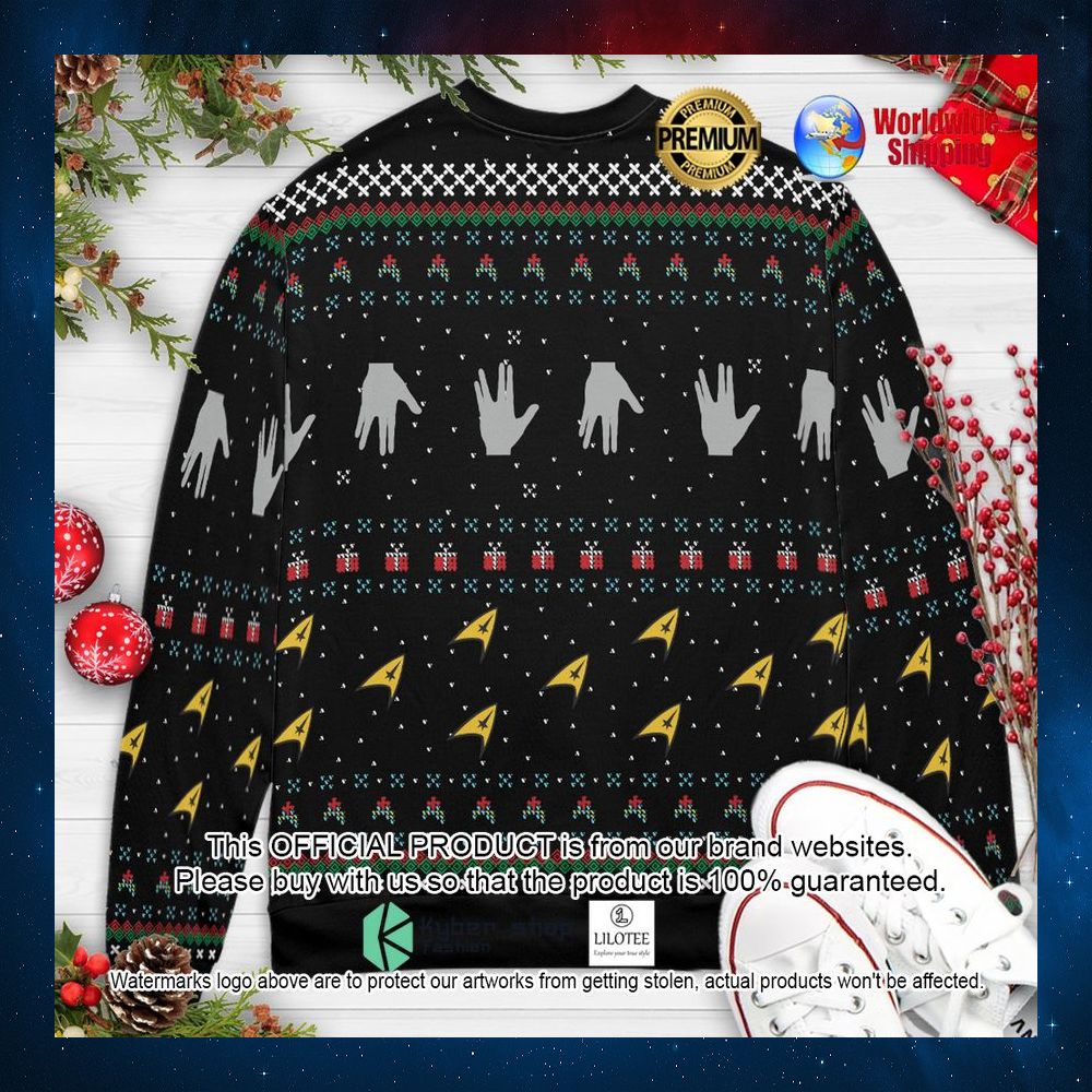 gift long and prosper santa star trek christmas sweater 2 306