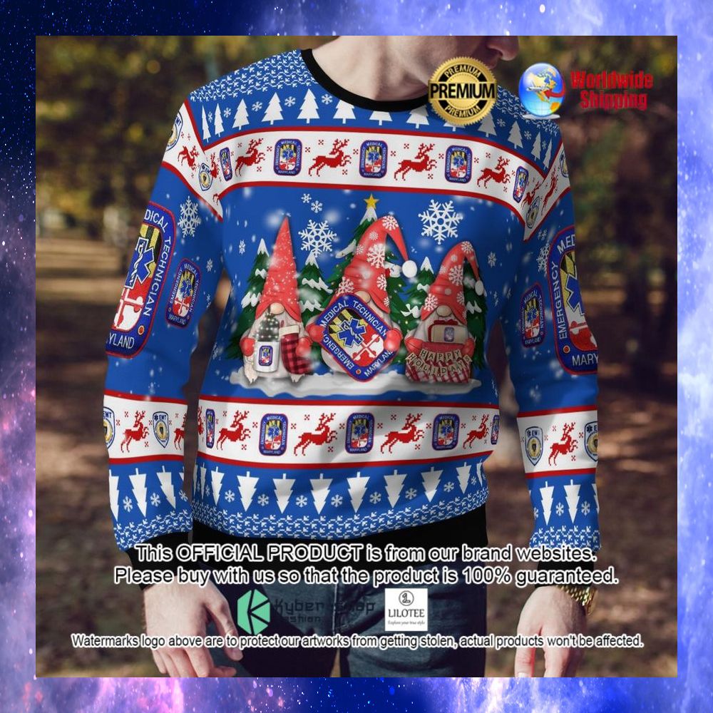 gnome maryland emt ugly sweater 1 158
