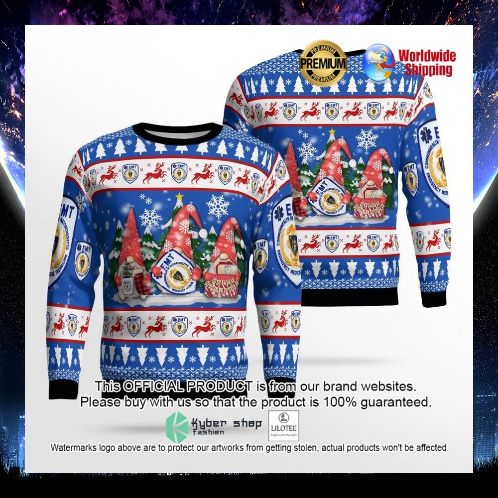 gnome massachusetts emt ugly sweater 1 229