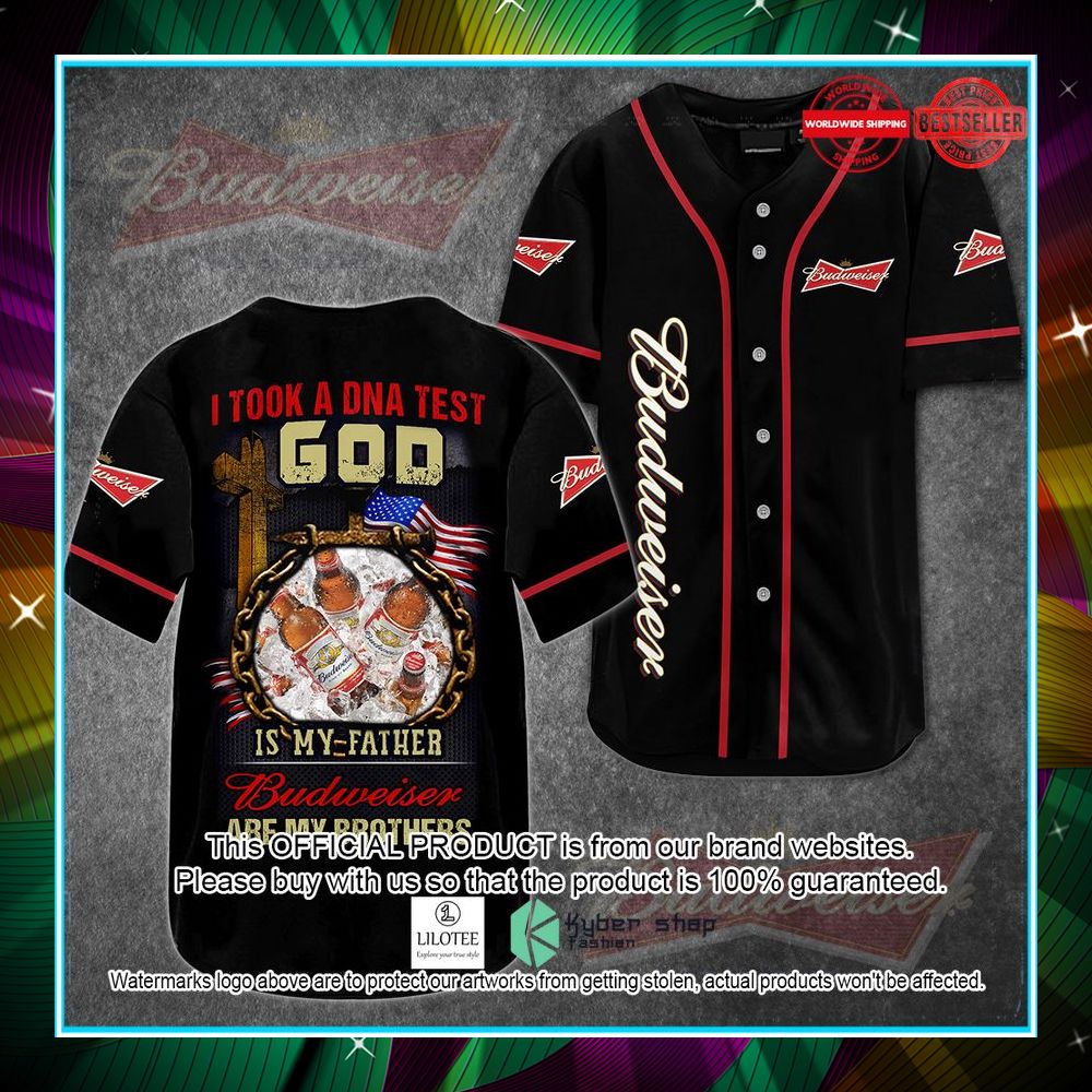 god is my father budweiser are my brothers baseball jersey 1 484