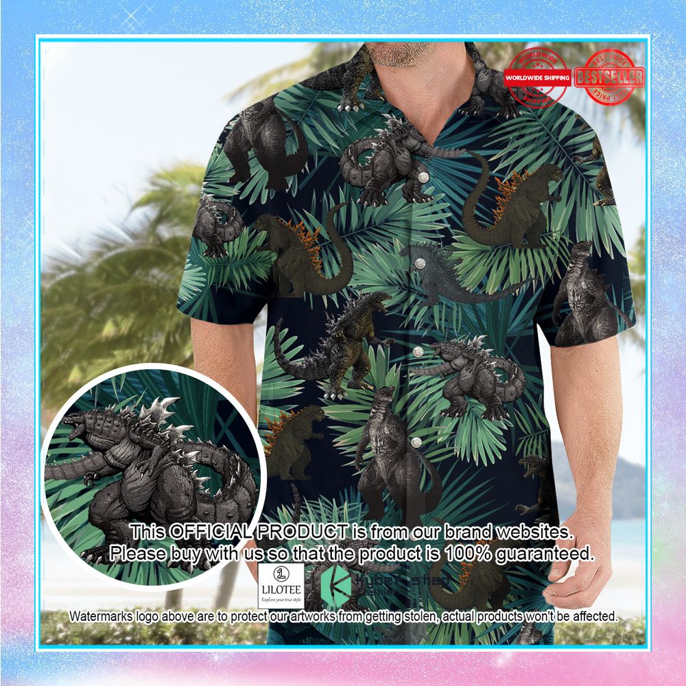 godzilla kaiju pattern hawaiian shirt 1 775