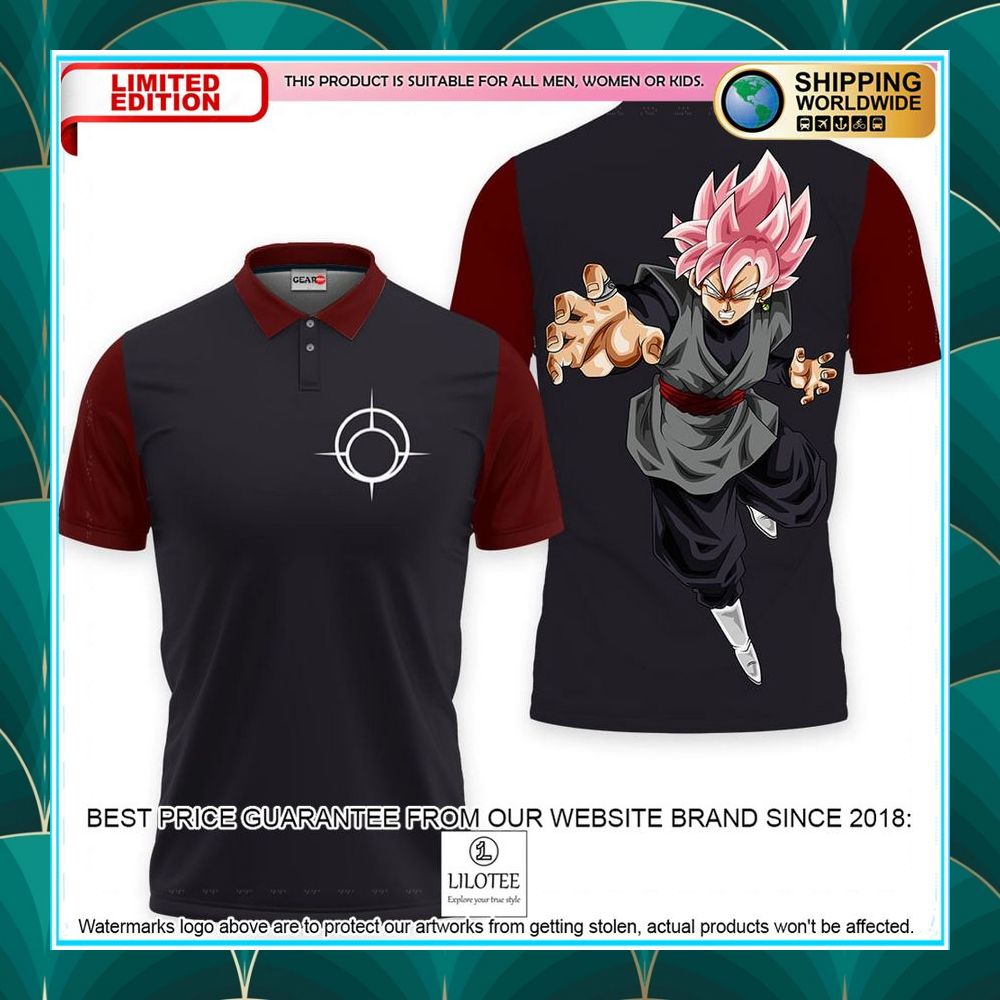 goku black rose dragon ball anime polo shirt 1 476