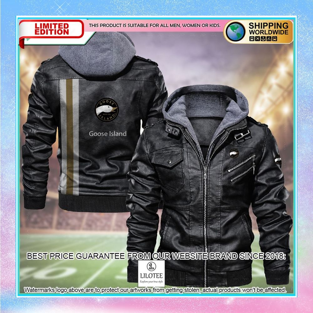 goose island leather jacket fleece jacket 2 414