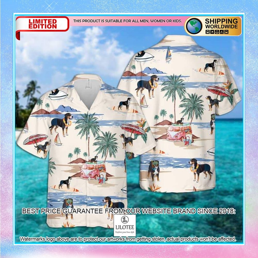 greater swiss mountain dog summer beach hawaiian shirt 1 768