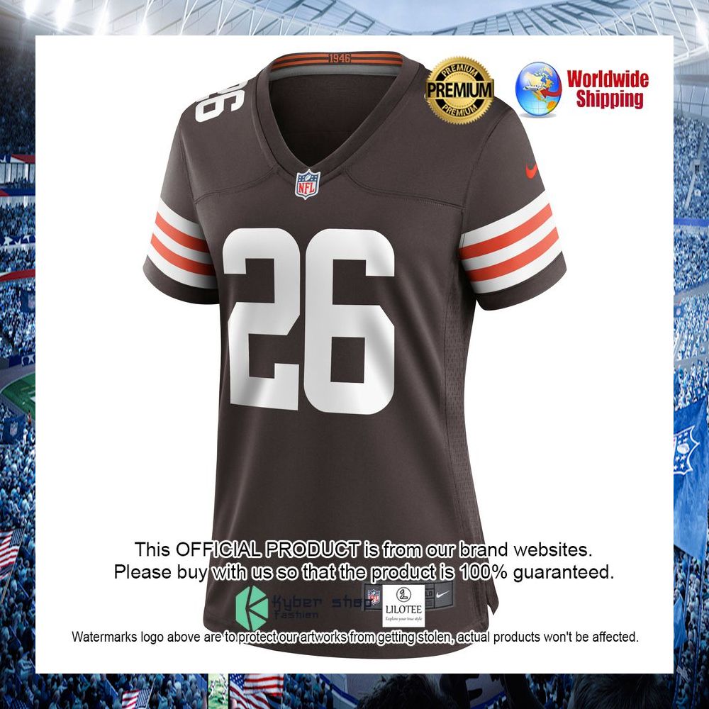 greedy williams cleveland browns nike womens brown football jersey 2 67