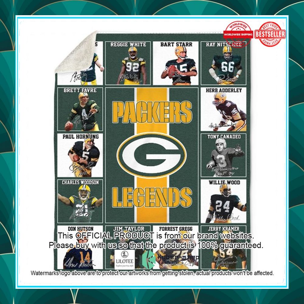 green bay packers legends players nfl blanket 1 625