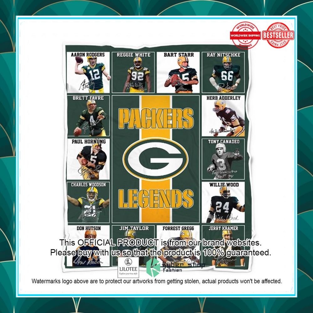 green bay packers legends players nfl blanket 2 287