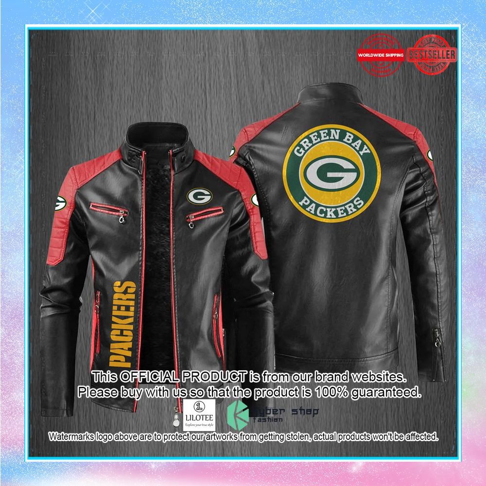 green bay packers motor block leather jacket 2 338